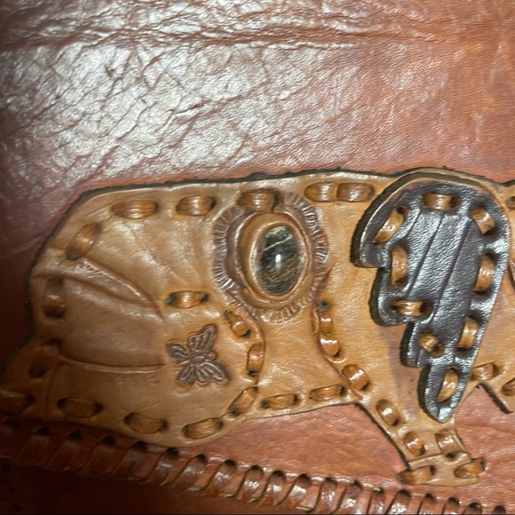 VTG Elephants 1970’s Gem Crossbody Leather Bag - Picture 9 of 12